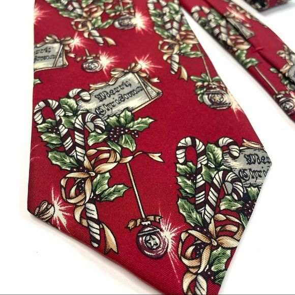 Jos. A. Bank Executive Collection Red Christmas Tie - Picture 2 of 6